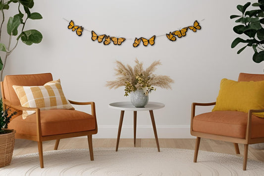 monarch butterfly garland banner bunting home decor