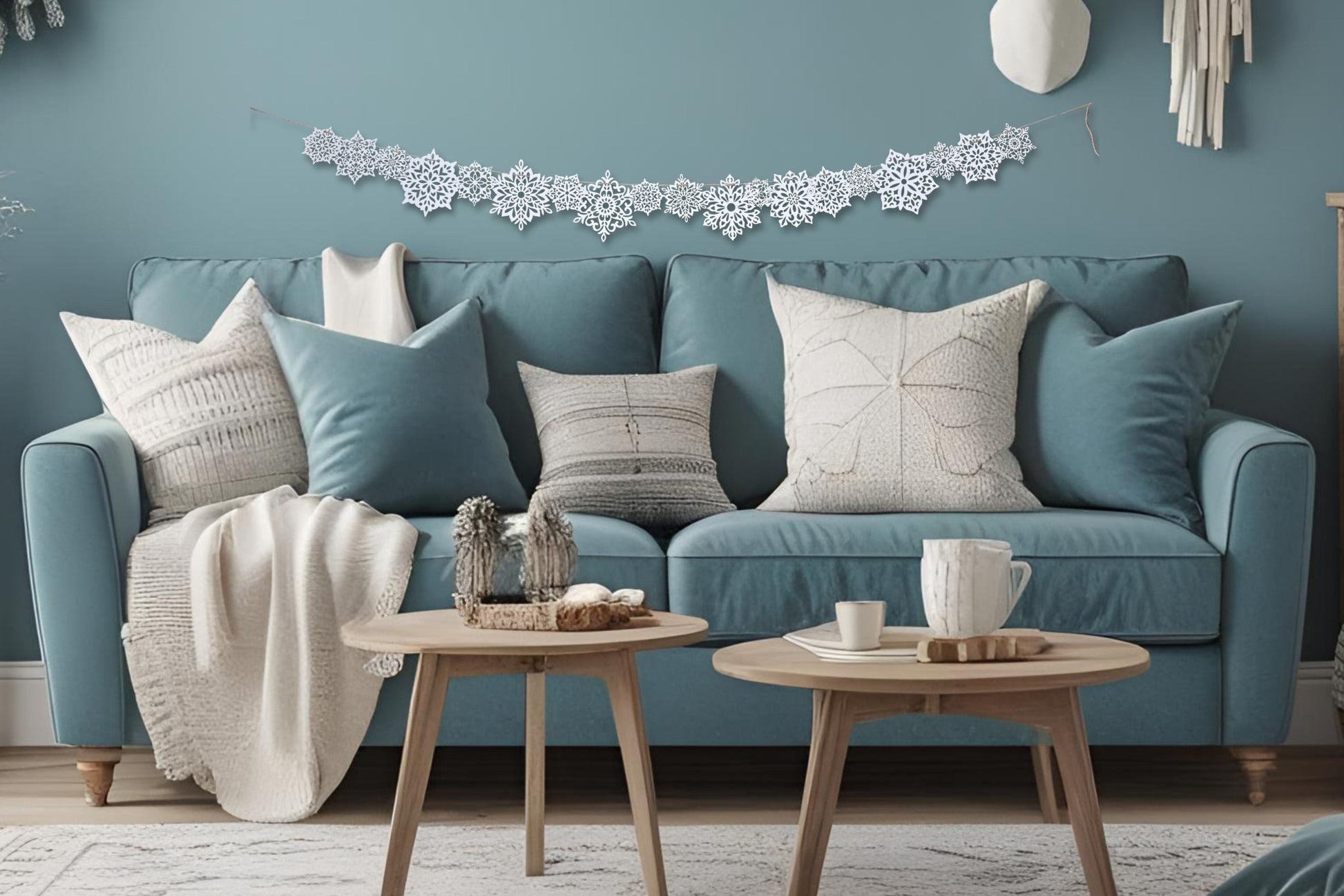 snowflake garland winter christmas holiday garland