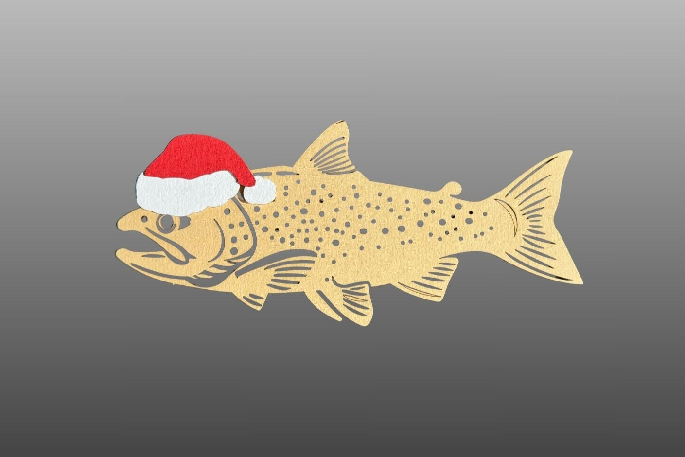 Santa hat on fish garland