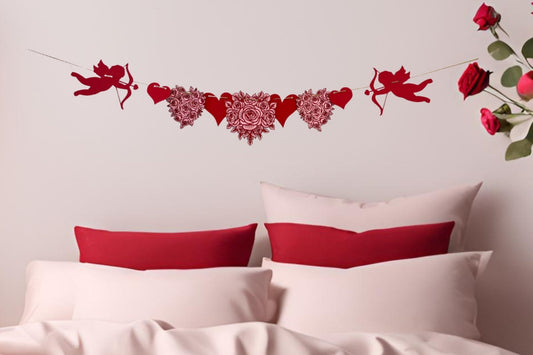 valentines day garland rose hearts cupid