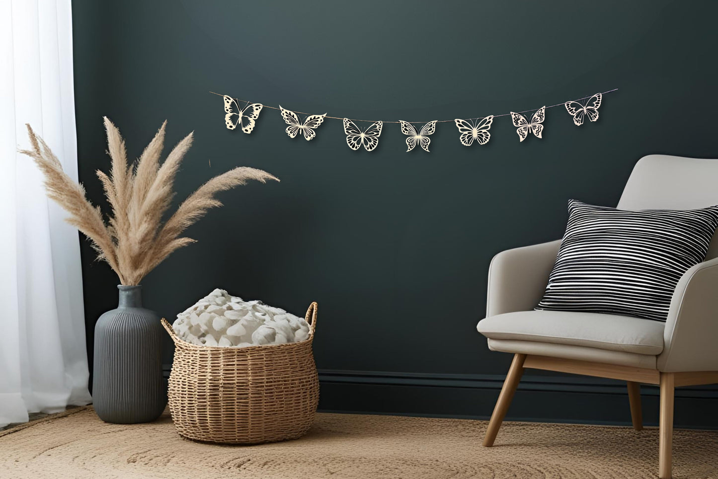 butterfly garland banner wall home decor