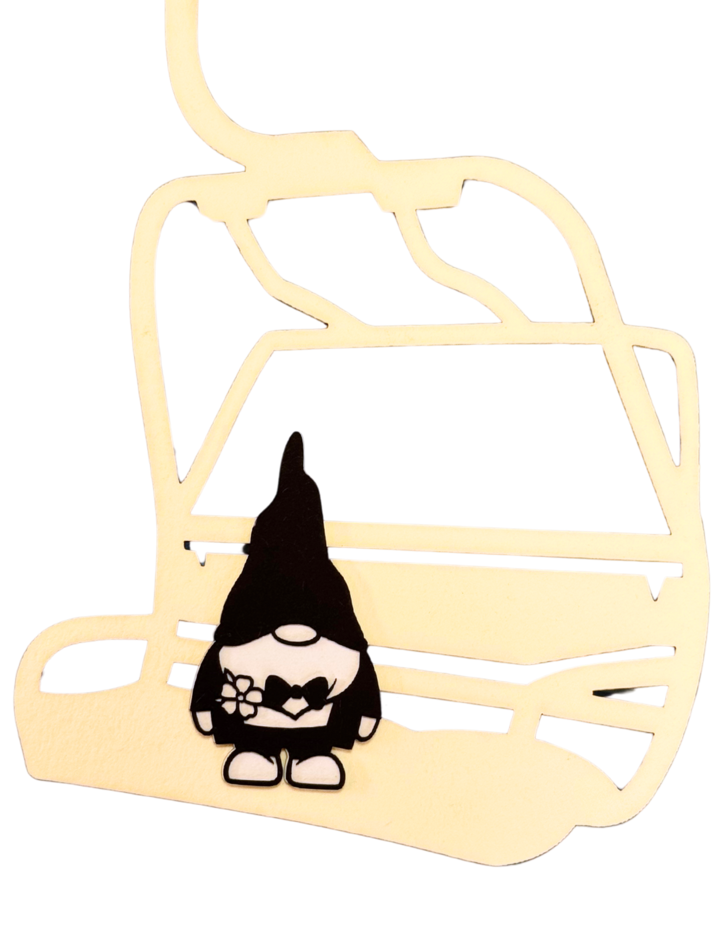 gnome groom ski chairlift garland