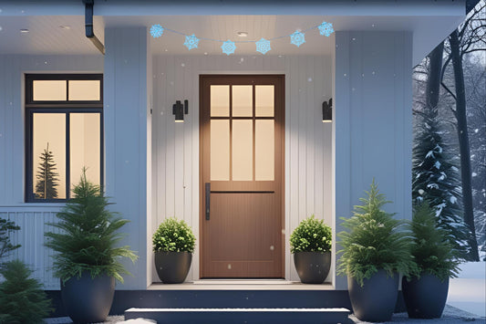 outdoor snowflake garland