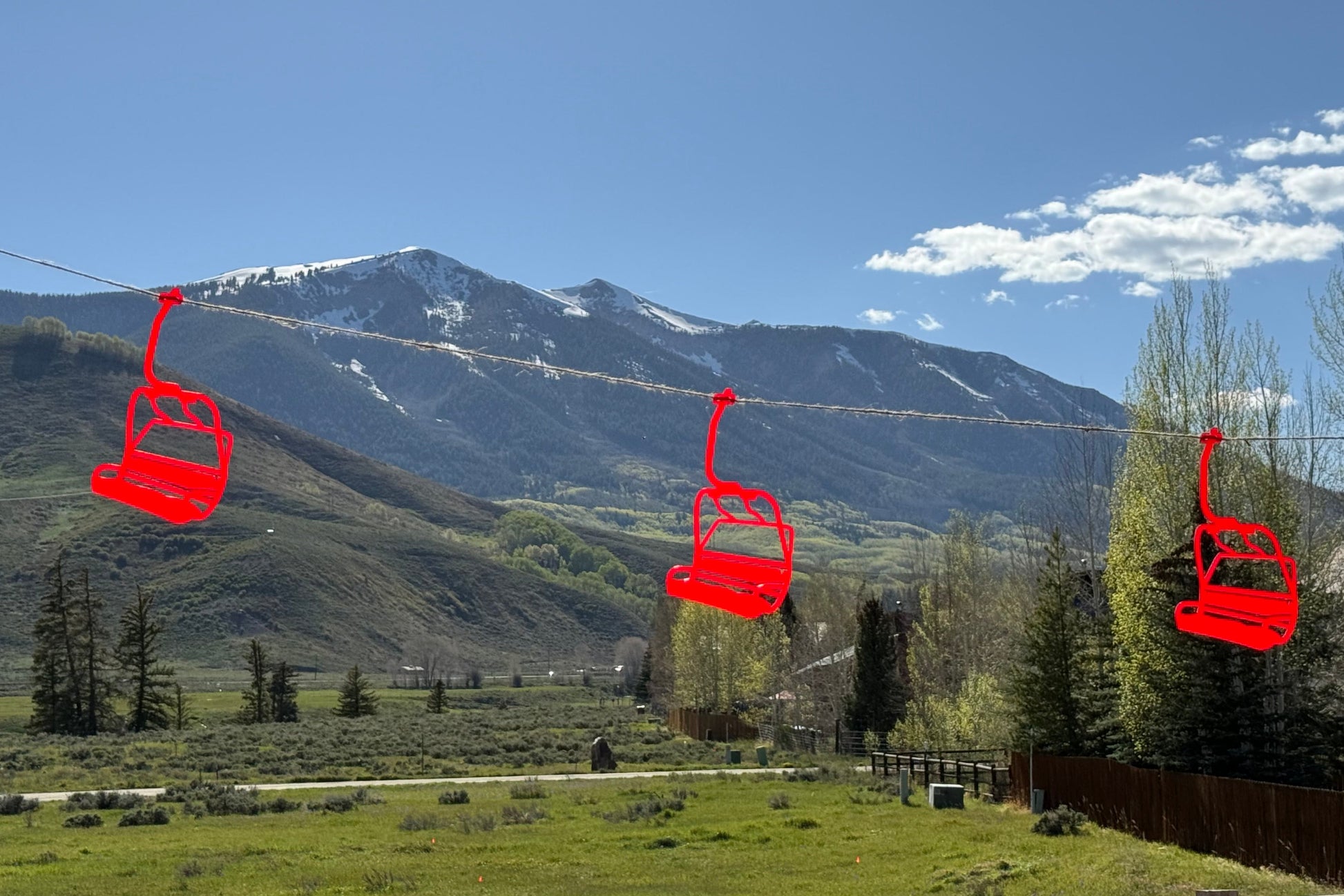 Outdoor weatherproof ski chairlift garland