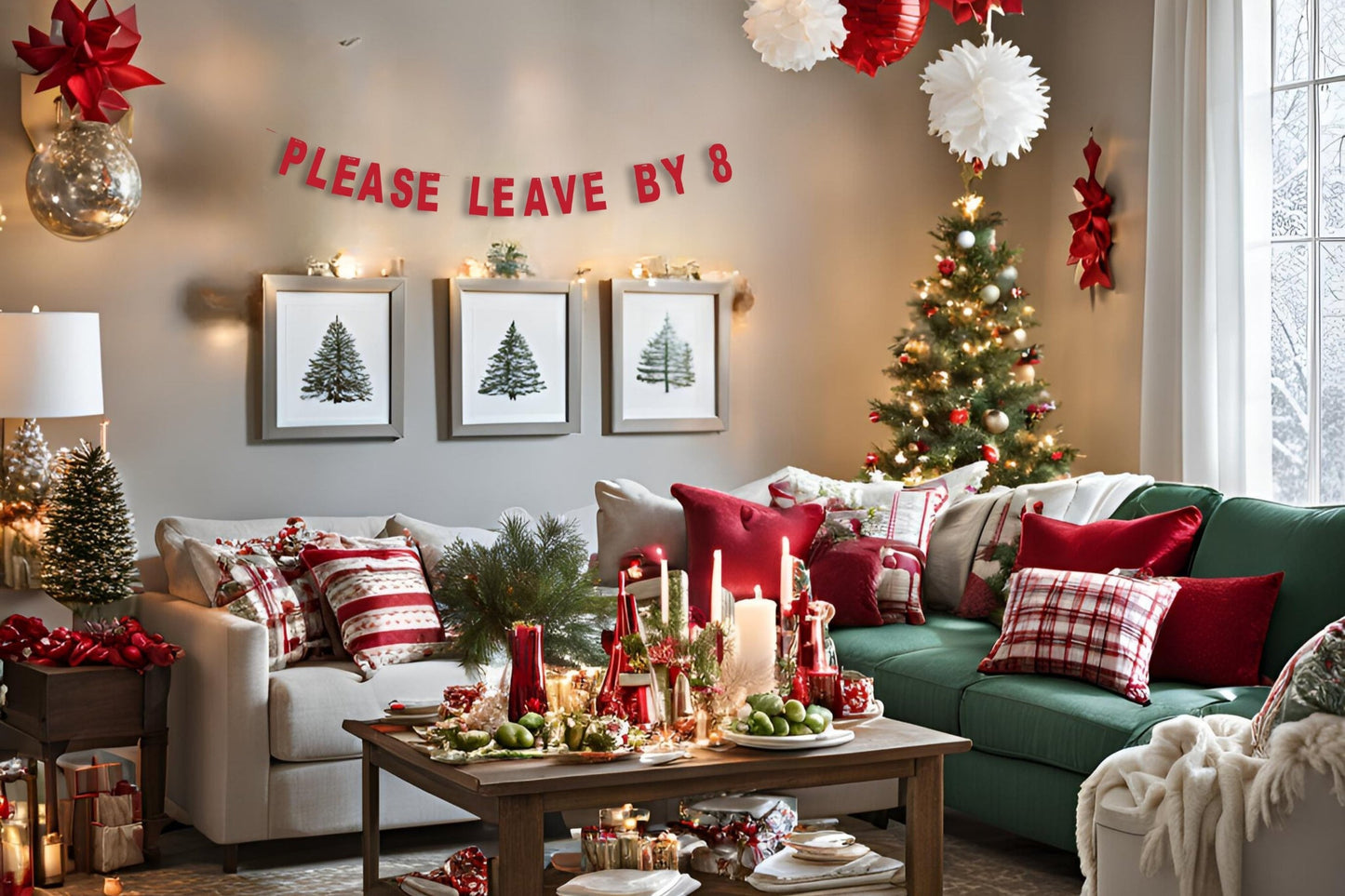 please leave by 8 garland party decor