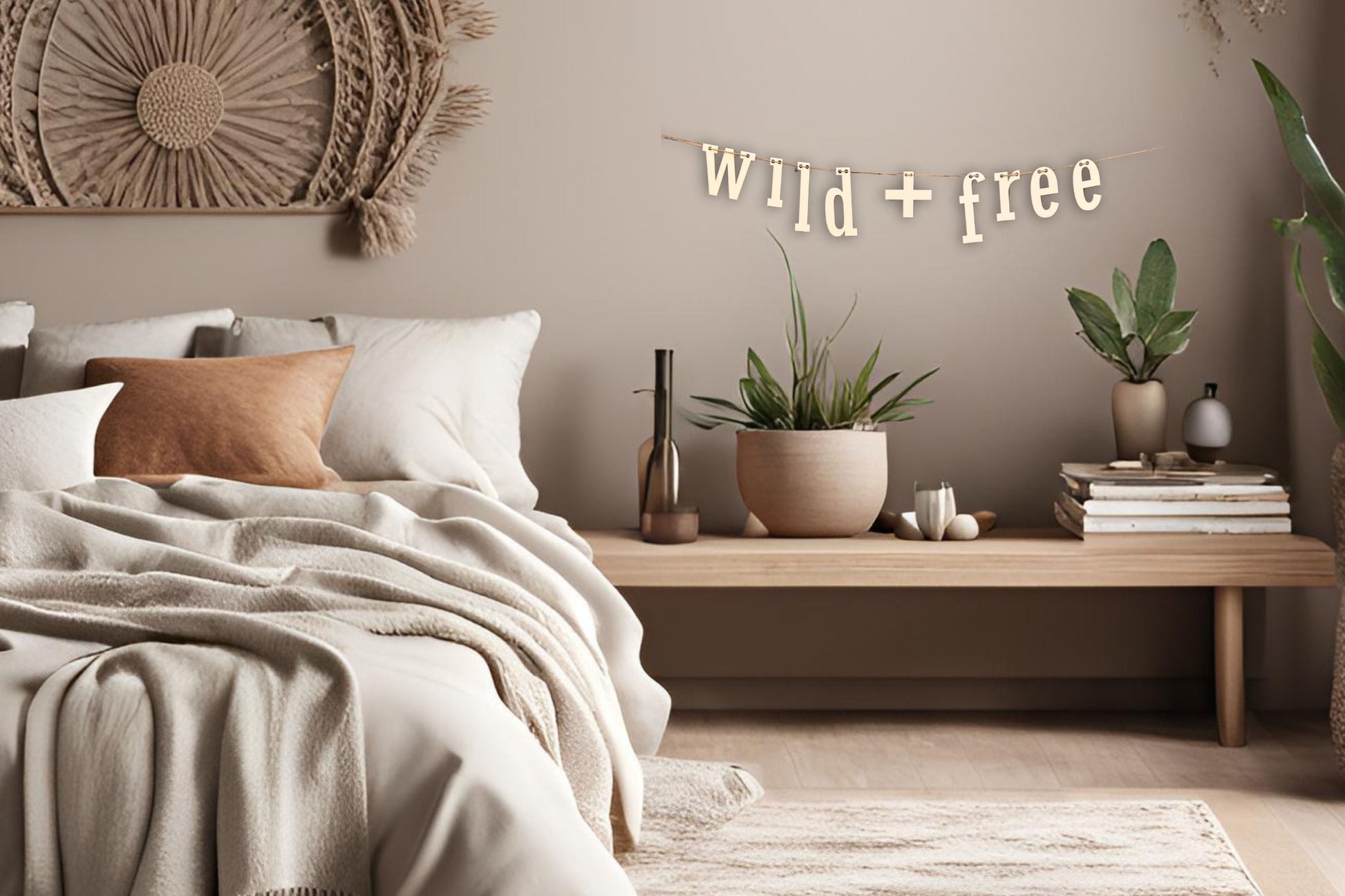 wild and free garland banner bunting