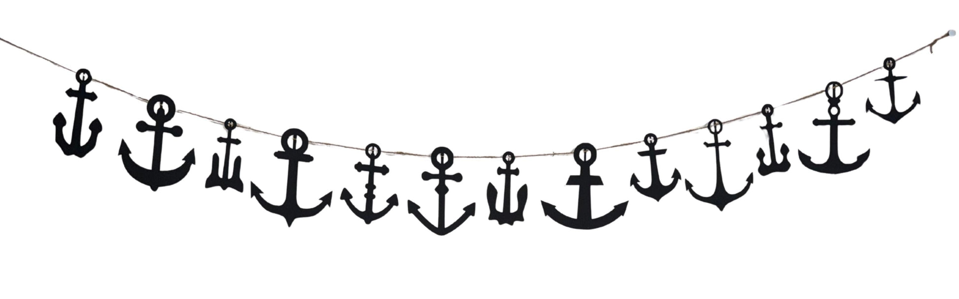 String of black anchors garland banner
