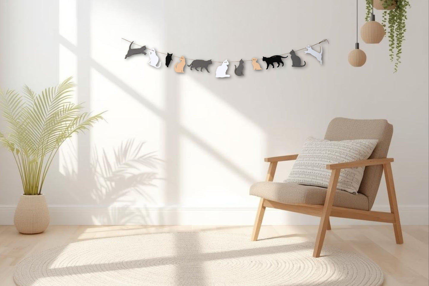 cat feline garland banner decor wall art