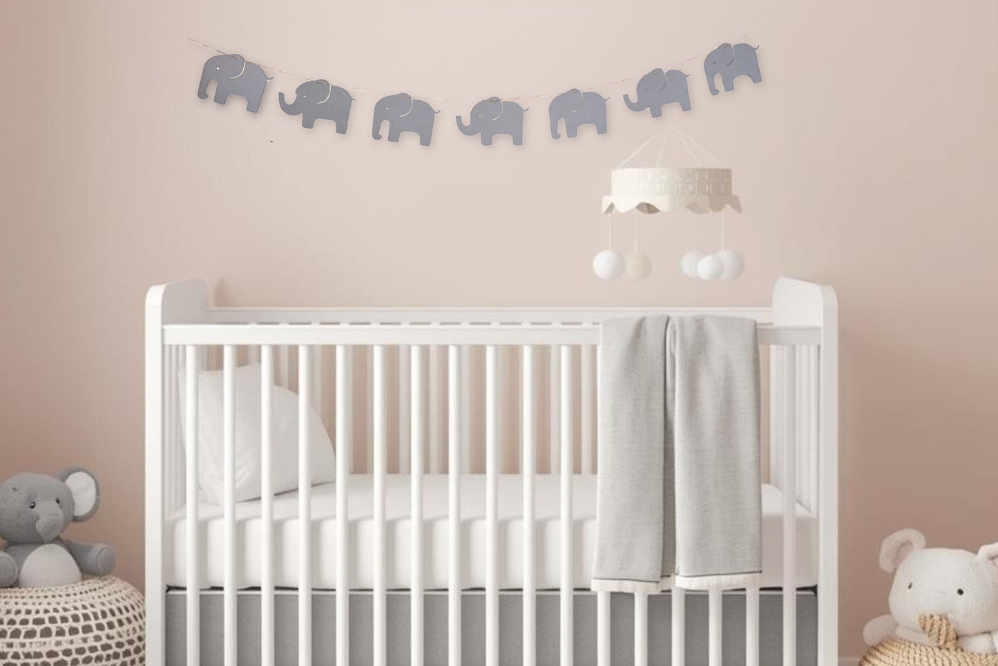 elephant garland banner baby nursery