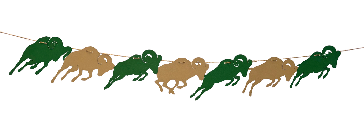 The Green and Gold Ram Garland