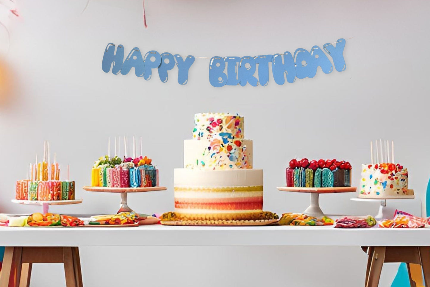 happy birthday banner garland bubble balloon letters