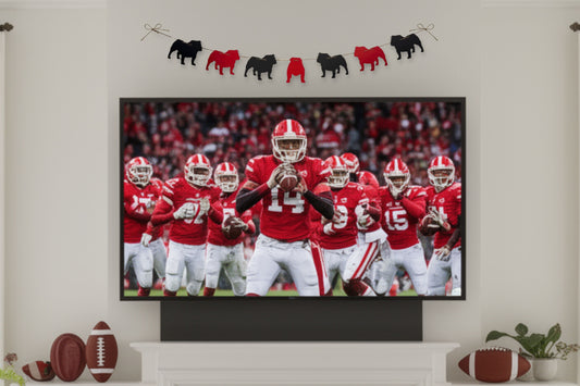red and black bulldog garland banner team spirit tailgating football party